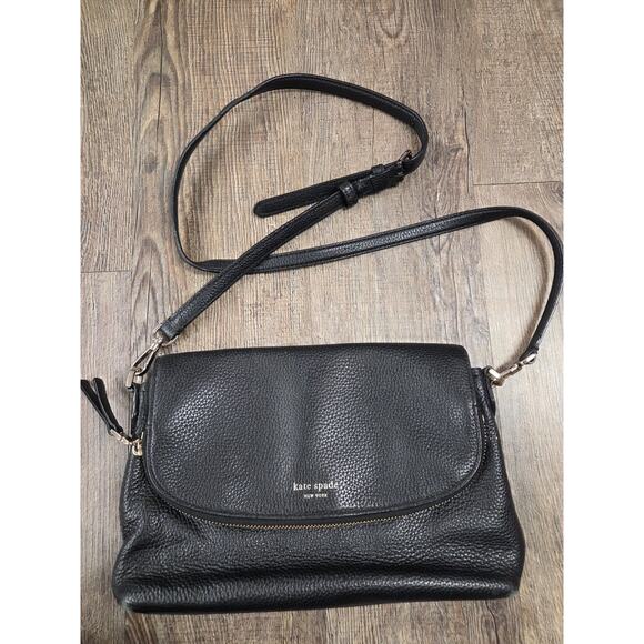 kate spade new york Handbags - Kate Spade New York Polly leather cross-body bag Solid Black Purse